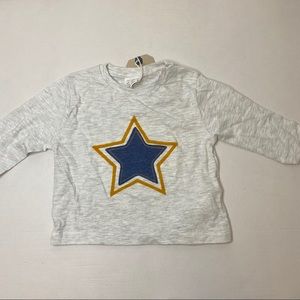 ZARA Baby Gray Long Sleeves Star Decals size 6-9 M